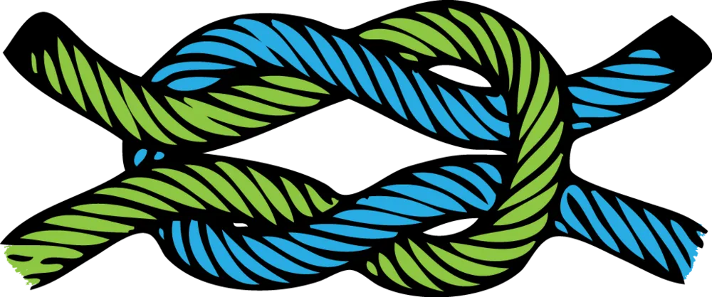 Reef knot illustration for Sea Scout outdoor skills